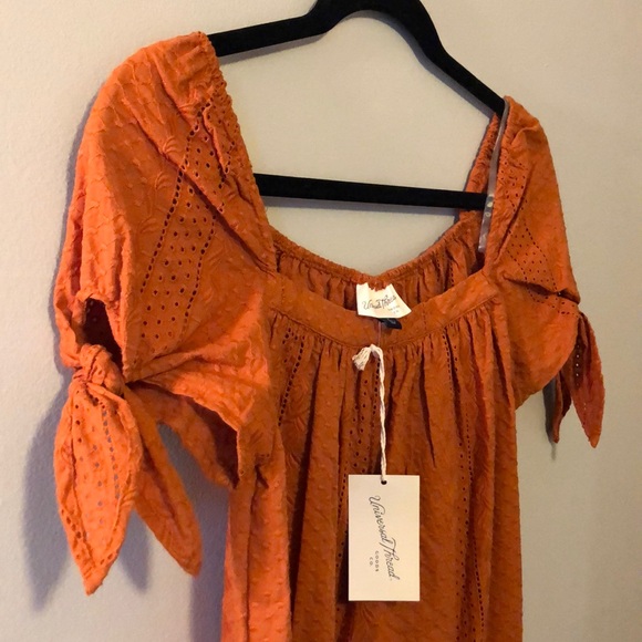 Universal Thread Dark Orange Designed Blouse - Picture 6 of 6